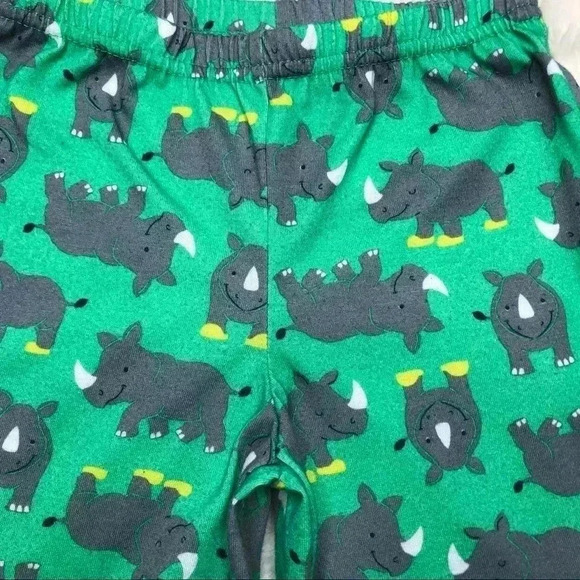 Just One You By Carter’s Rhino Pajama Pants Green  & Grey Size 4T - Picture 4 of 16